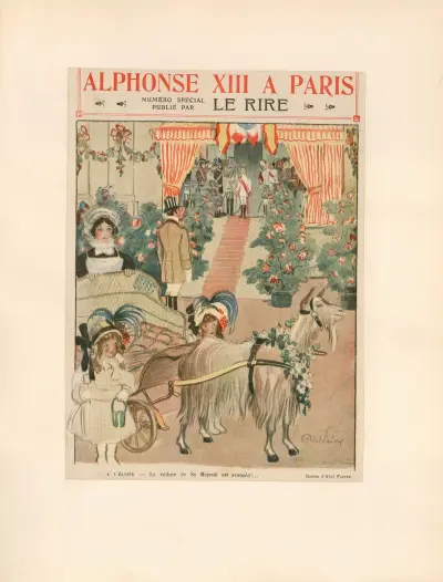 Alphonse XIII à Paris av Abel Faivre