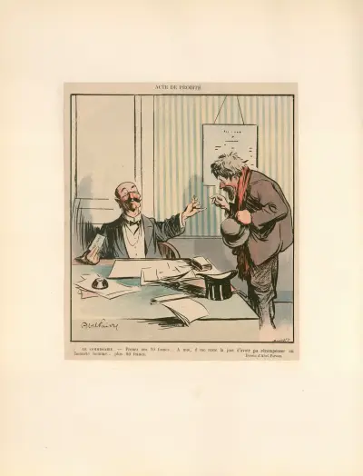 Le commissaire. – Prenez ces 20 francs av Abel Faivre