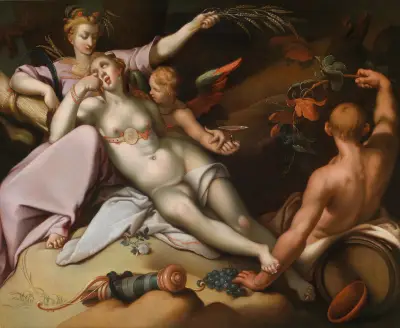 Sine Baccho Et Cenere Friget Venus von Abraham Bloemaert