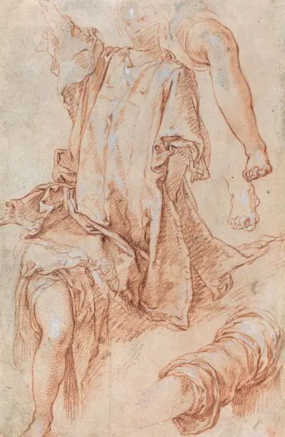 Studies of Legs and Drapery (recto) av Abraham Bloemaert