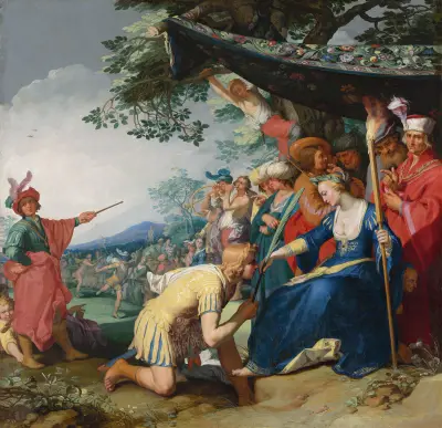 Theagenes Receiving The Palm of Honour From Chariclea av Abraham Bloemaert