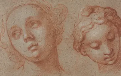 Two Female Heads av Abraham Bloemaert