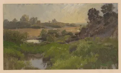 Aquatic landscape near Trzebnica von Adolf Dressler
