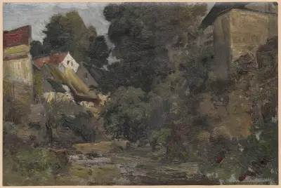 Buildings on the Jedlica in Bukowiec av Adolf Dressler