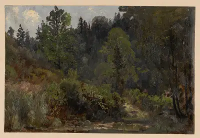 Bush and trees by the Szczawnik av Adolf Dressler
