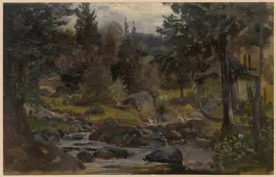 Forest stream in Przesieka. av Adolf Dressler