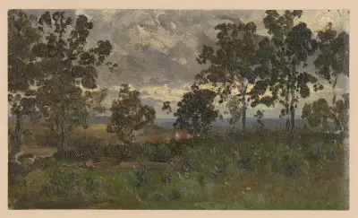 Landscape in Wysoki Kościół von Adolf Dressler