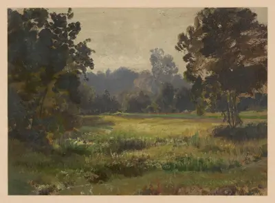 Meadow in Spreewald av Adolf Dressler