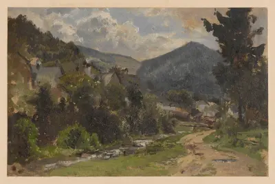 Road in Zlate Hory av Adolf Dressler