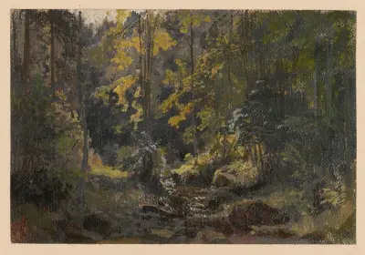 Shrubs and trees by the Szczawnik av Adolf Dressler