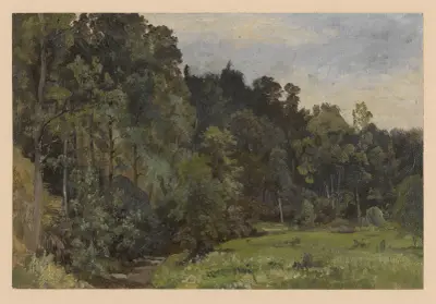 The River Czyżynka valley near the Cisy Castle av Adolf Dressler