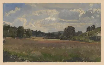 View of a meadow near Jelcz von Adolf Dressler