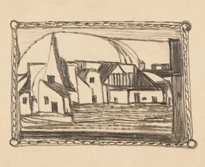 Dorfansicht, Adolf Hölzel