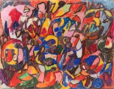 Figuren in Landschaft, 1920 von Adolf Hölzel