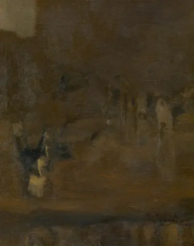 Landschaftsstudie aus Dachau av Adolf Hölzel