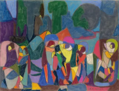 Untitled (Komposition mit Figuren) av Adolf Hölzel