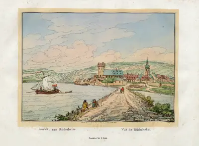 Utsikt över Rüdesheim av Johann Adolf Lasinsky