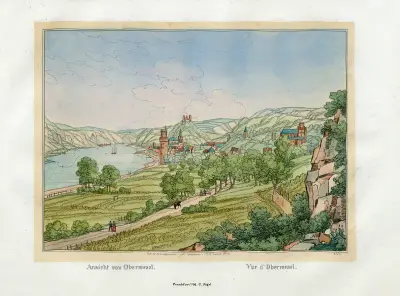 Vy av Oberwesel av Johann Adolf Lasinsky