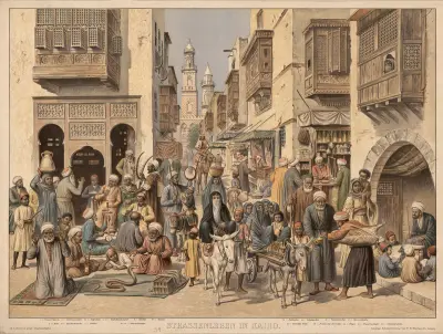 Strassenleben in Kairo av Adolf Lehmann