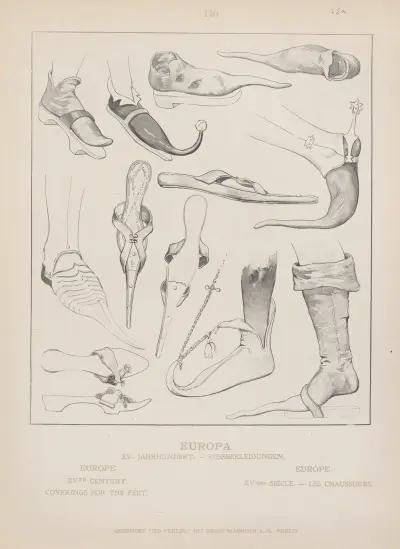 Europe; XVth century; Coverings for the feet, Adolf Rosenberg