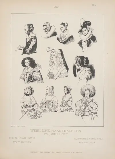 Female head dress; XVIIth century av Adolf Rosenberg