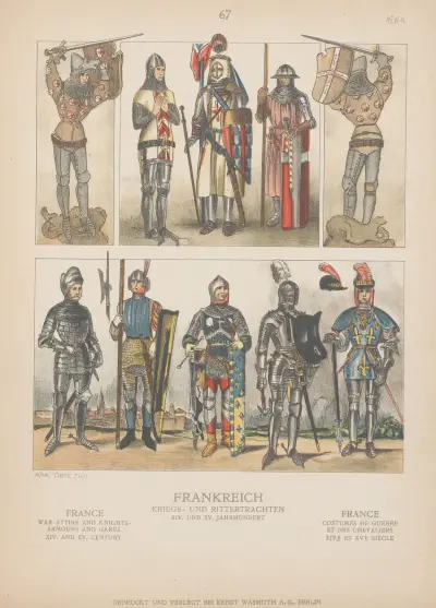 France; War-Attire and Knights armours and garbs; XIV and XV century av Adolf Rosenberg