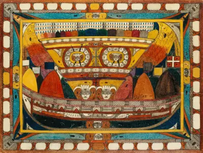 Der Gott=Vatter=Riesen=Blitz=Transparantt av Adolf Wölfli
