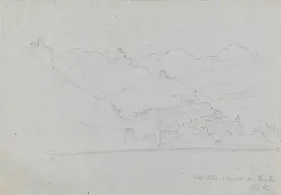 Amalfi sett fra sjøen av Adolph Tidemand