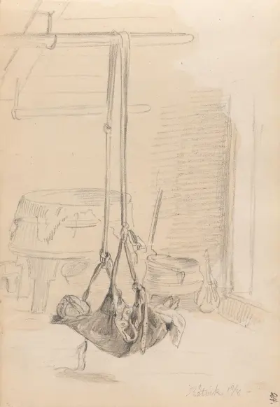 Barn i hengevugge, Rättvik av Adolph Tidemand