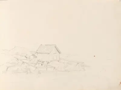 Båthus, Nevlunghavn av Adolph Tidemand