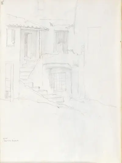Bebyggelse i Terracina av Adolph Tidemand
