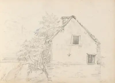 Bondehus, Altenahr av Adolph Tidemand