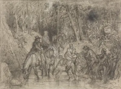 Brudetog gjennom skogen av Adolph Tidemand