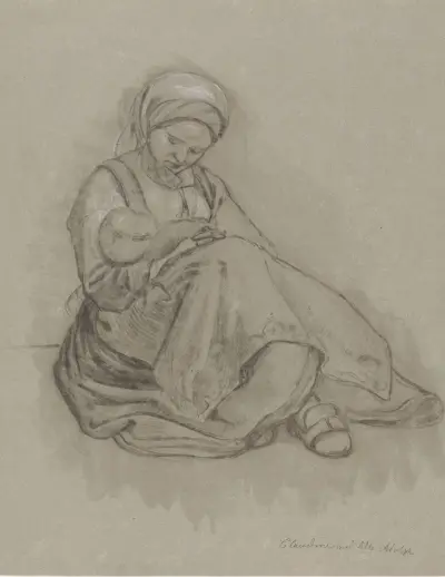 Claudine med lille Adolph av Adolph Tidemand