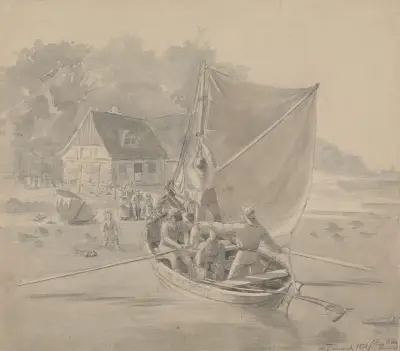 Danske fiskeres hjemkomst av Adolph Tidemand