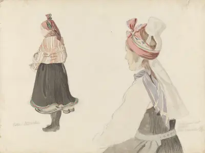 Trachtenstudien, Valle in Setesdal von Adolph Tidemand