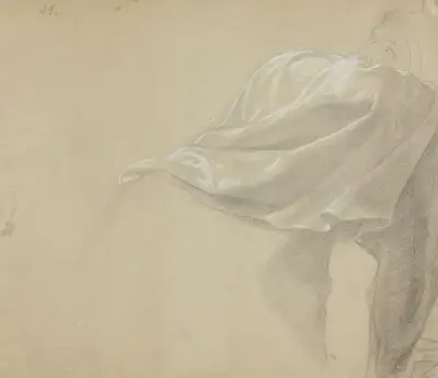 Draperistudier 2 av Adolph Tidemand
