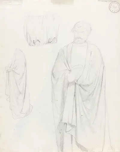 Draperistudier av Adolph Tidemand