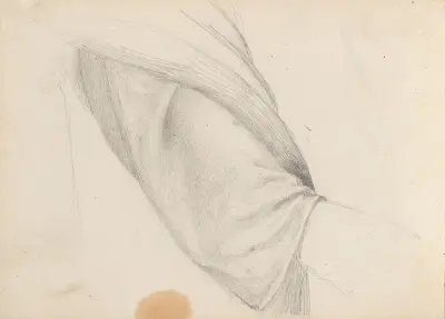 Drapery study av Adolph Tidemand