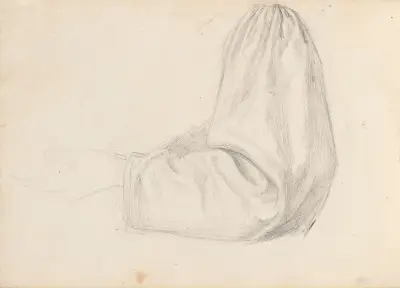 Drapery study (Probably 1838 or 1839) av Adolph Tidemand