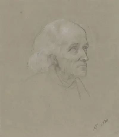 Eldre langhåret mann von Adolph Tidemand