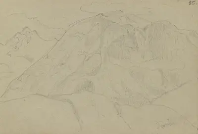 Englafjell og Ulvanosa sett fra Terøya av Adolph Tidemand