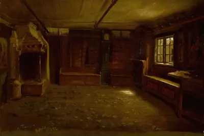 Farm Interior av Adolph Tidemand