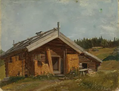 Farmhouse at Bolkesjø av Adolph Tidemand