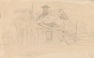 Farmhouse av Adolph Tidemand