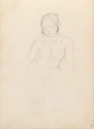 Female figure (Probably 1838 or 1839) av Adolph Tidemand