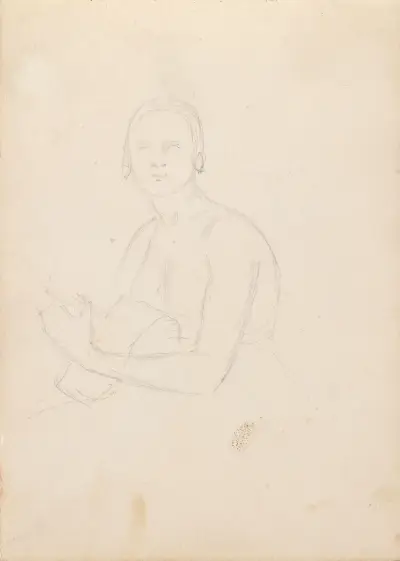 Female figure (Probably 1838 or 1839) av Adolph Tidemand