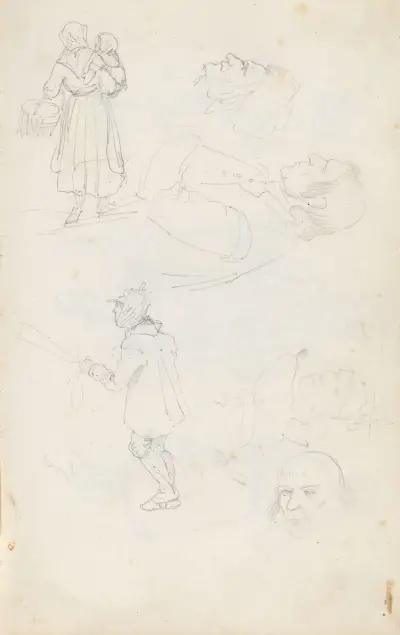 Figure studies av Adolph Tidemand