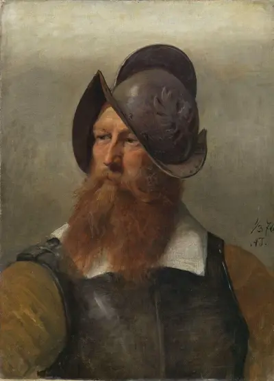Figure Study for Christian IV founding Christiania av Adolph Tidemand