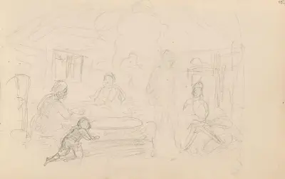 Figurer i ett eldhus av Adolph Tidemand